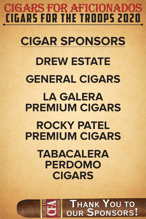 Cigars or the Troops 2020 Sponsors